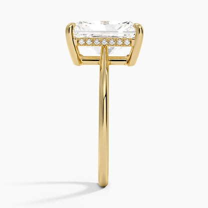 4.10 Radiant Kesim Hidden Halo Tasarım Tektaş Laboratuvar Pırlanta Yüzük - Tilora