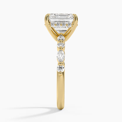 1.60 Carat Princess Halo Design Solitaire Lab Diamond Ring 18K - Florina 