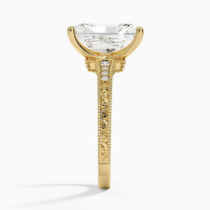 4.15 Karat Radiant Kesim Hidden Halo Tasarım Tektaş Laboratuvar Pırlanta Yüzük - Venice
