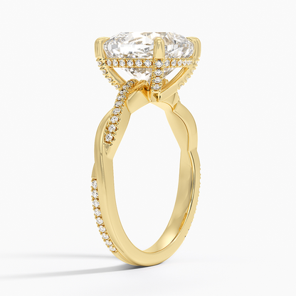 1.60 Carat Princess Halo Design Solitaire Lab Diamond Ring 18K - Florina 