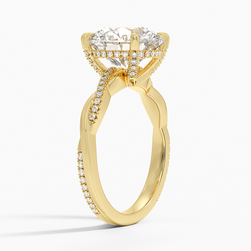 4.25 Karat Hidden Halo Tasarım Tektaş Laboratuvar Pırlanta Yüzük 18K  - Talora - Bold Diamonds