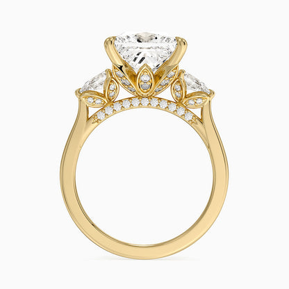 1.60 Carat Princess Halo Design Solitaire Lab Diamond Ring 18K - Florina 