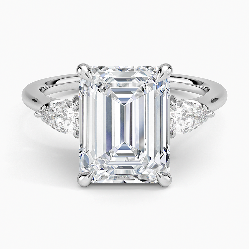 4.75 Karat Emerald Kesim Hidden Halo Tasarım Tektaş Laboratuvar Pırlanta Yüzük - Verona