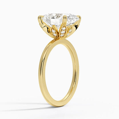 1.60 Carat Princess Halo Design Solitaire Lab Diamond Ring 18K - Florina 