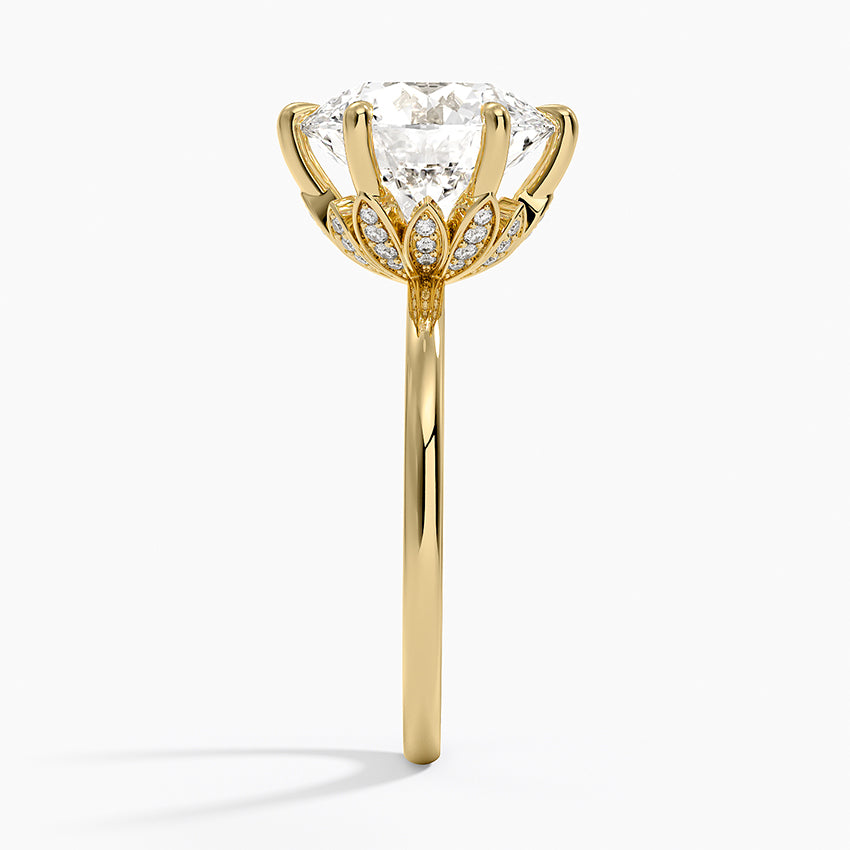Altı Tırnak 4.15 Karat Hidden Halo Tasarım Tektaş Laboratuvar Pırlanta Yüzük - Delora - Bold Diamonds