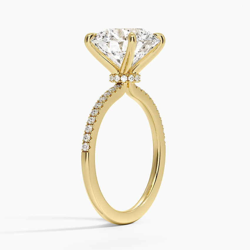 4.25 Karat Hidden Halo Tasarım Tektaş Laboratuvar Pırlanta Yüzük - Filora - Bold Diamonds