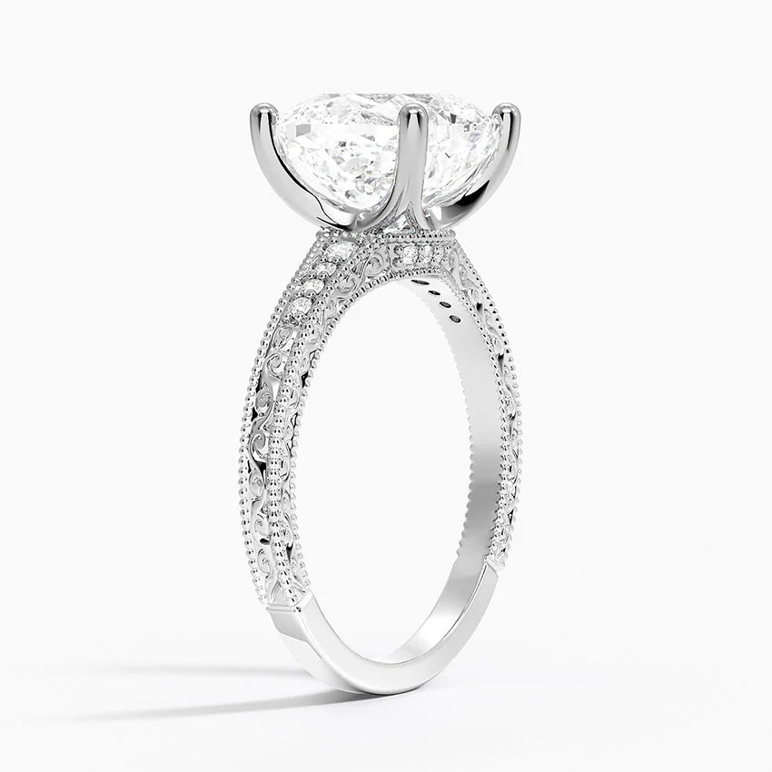 4.15 Cushion Kesim Hidden Halo Tasarım Tektaş Laboratuvar Pırlanta Yüzük - Silora