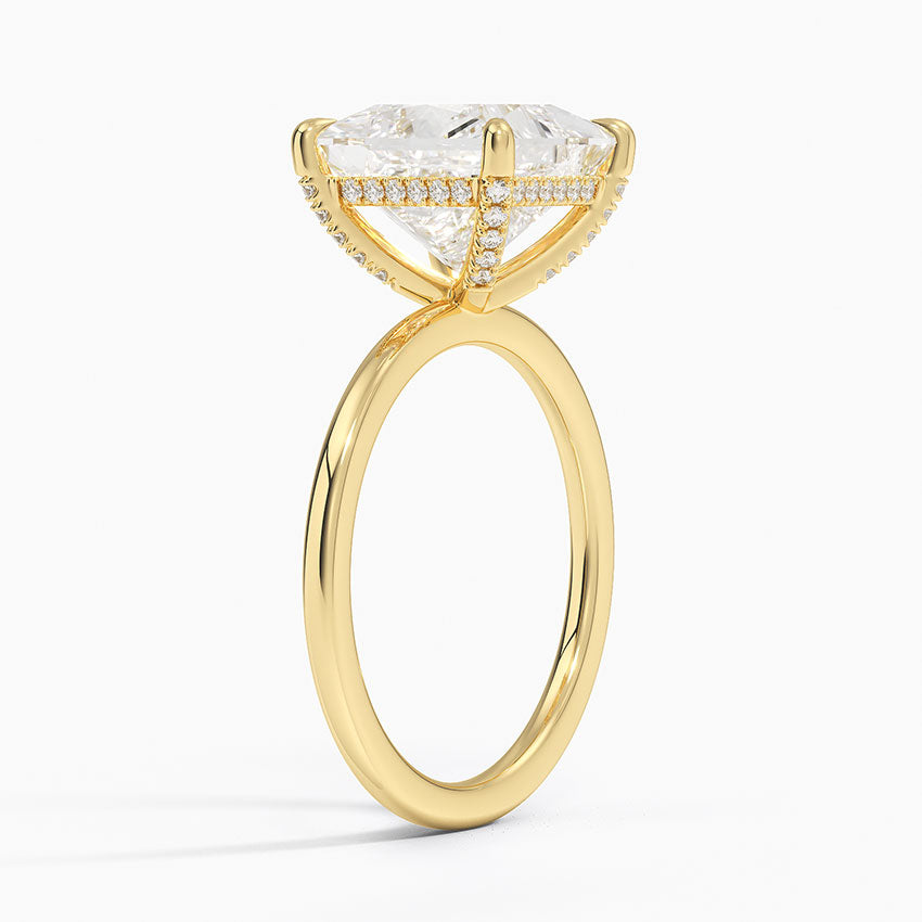 1.60 Carat Princess Halo Design Solitaire Lab Diamond Ring 18K - Florina 