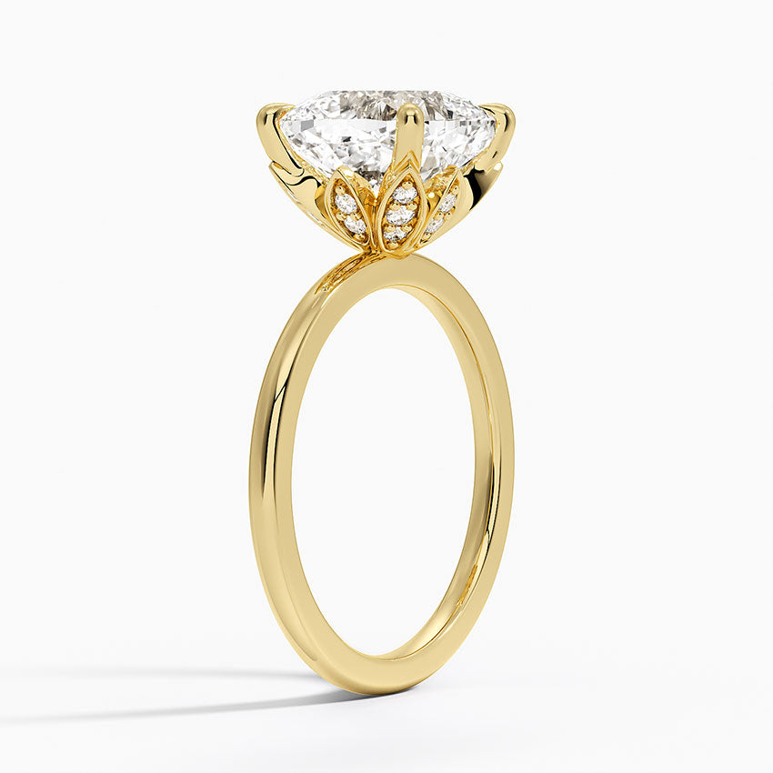 4.15 Karat Cushion Kesim Hidden Halo Tasarım Tektaş Laboratuvar Pırlanta Yüzük - Delora - Bold Diamonds