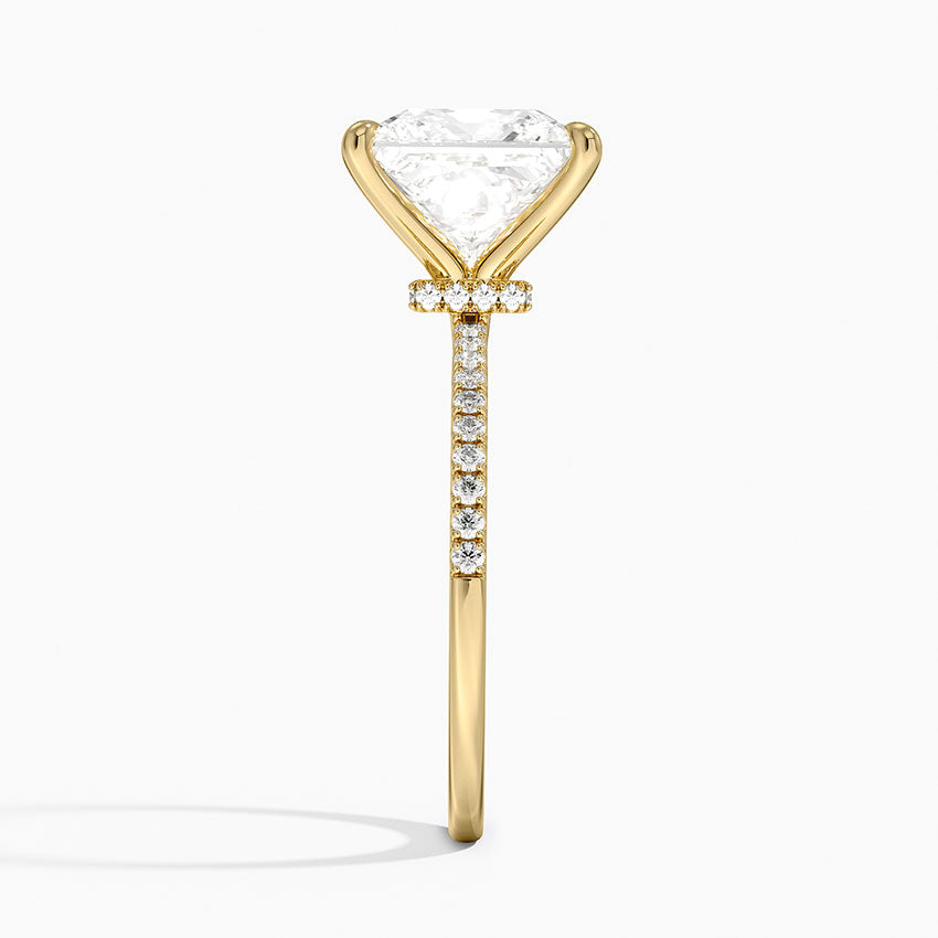 4.25 Karat Prenses Kesim Hidden Halo Tasarım Tektaş Laboratuvar Pırlanta Yüzük - Filora - Bold Diamonds