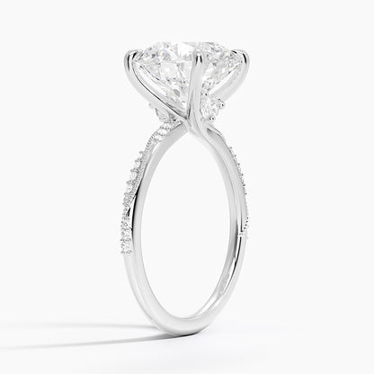4.25 Karat Hidden Halo Tasarım Tektaş Laboratuvar Pırlanta Yüzük 18K  - Melora - Bold Diamonds