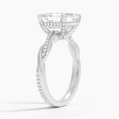 1.60 Carat Princess Halo Design Solitaire Lab Diamond Ring 18K - Florina 