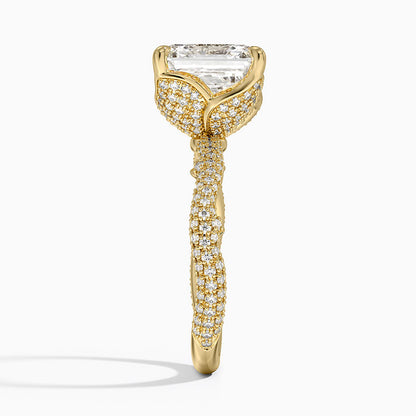 4.75 Asscher Kesim Hidden Halo Tasarım Tektaş Laboratuvar Pırlanta Yüzük - Filara