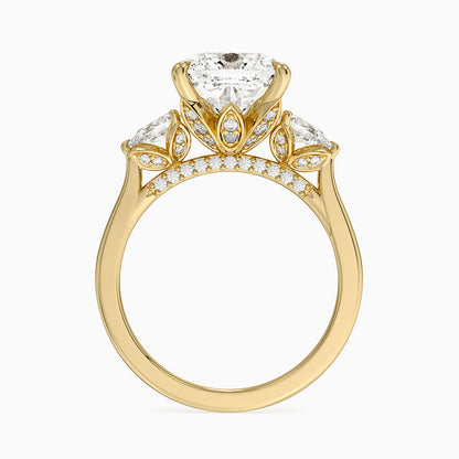 1.60 Carat Princess Halo Design Solitaire Lab Diamond Ring 18K - Florina 
