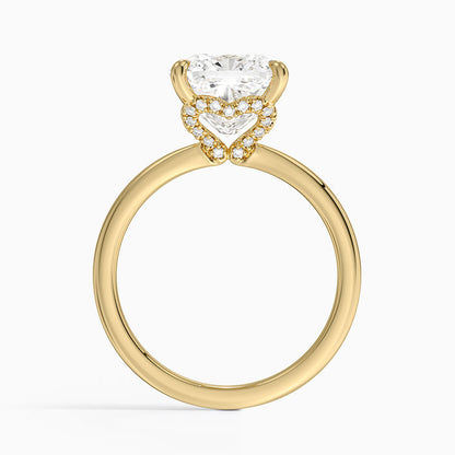 4.15 Cushion Kesim Hidden Halo Tasarım Tektaş Laboratuvar Pırlanta Yüzük - Vilora