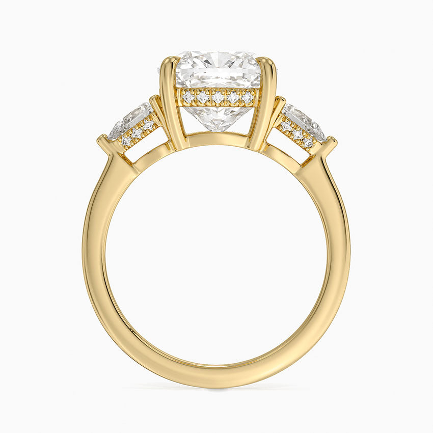 4.50 Cushion Kesim Hidden Halo Tasarım Tektaş Laboratuvar Pırlanta Yüzük - Nilora