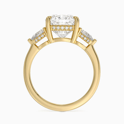 4.50 Cushion Kesim Hidden Halo Tasarım Tektaş Laboratuvar Pırlanta Yüzük - Nilora