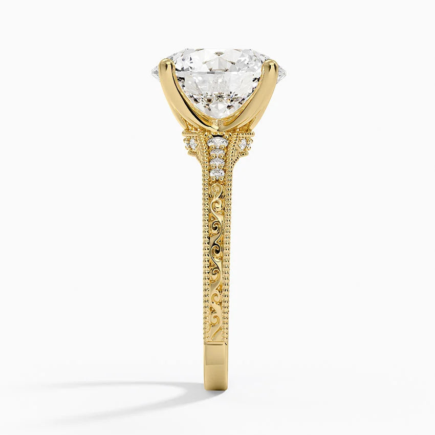 4.15 Karat Yuvarlak Kesim Hidden Halo Tasarım Tektaş Laboratuvar Pırlanta Yüzük - Venice - Bold Diamonds