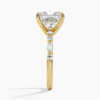1.60 Carat Princess Halo Design Solitaire Lab Diamond Ring 18K - Florina 