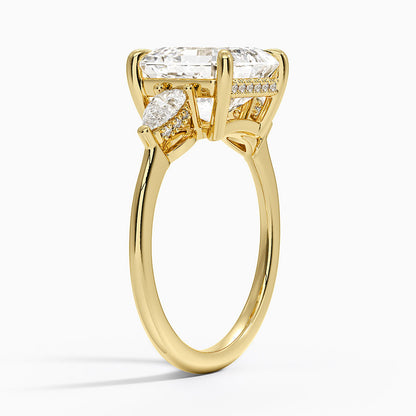 4.50 Asscher Kesim Hidden Halo Tasarım Tektaş Laboratuvar Pırlanta Yüzük - Nilora