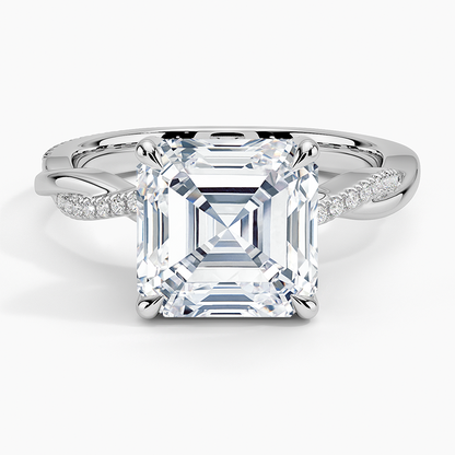 1.60 Carat Princess Halo Design Solitaire Lab Diamond Ring 18K - Florina 