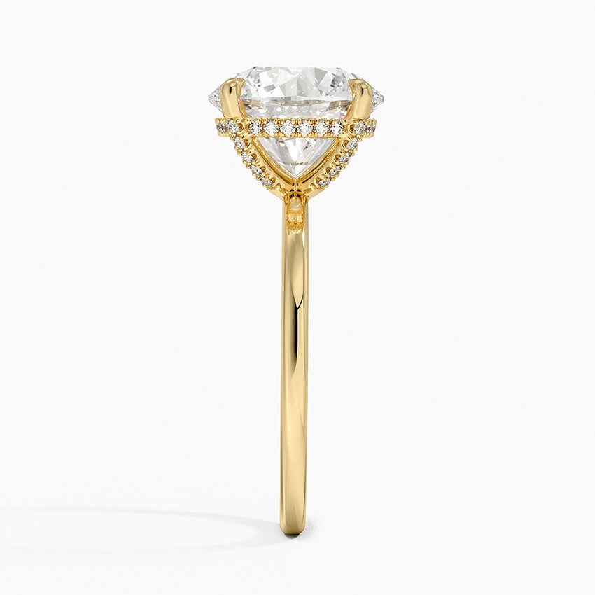 4.15 Karat Hidden Halo Tasarım Tektaş Laboratuvar Pırlanta Yüzük - Gilora - Bold Diamonds