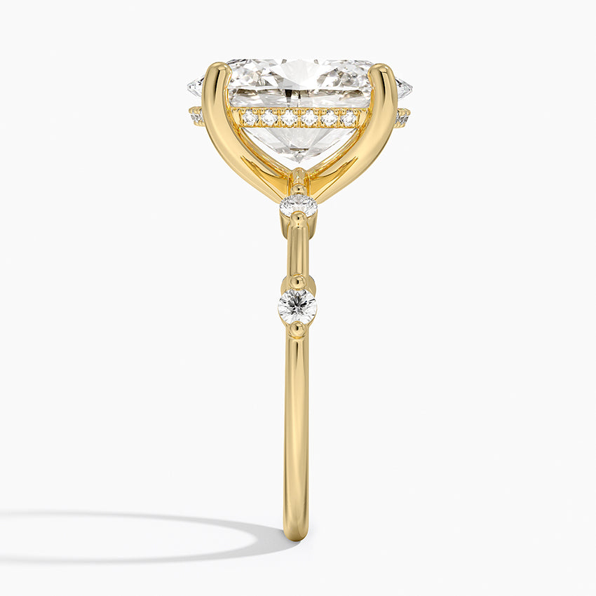 4.20 Karat Oval Kesim Hidden Halo Tasarım Tektaş Laboratuvar Pırlanta Yüzük - Nice