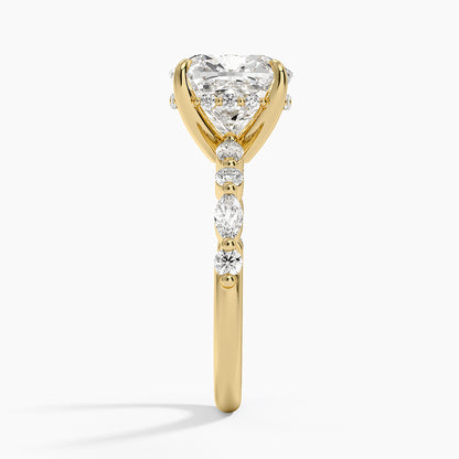 1.60 Carat Princess Halo Design Solitaire Lab Diamond Ring 18K - Florina 