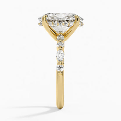 1.60 Carat Princess Halo Design Solitaire Lab Diamond Ring 18K - Florina 