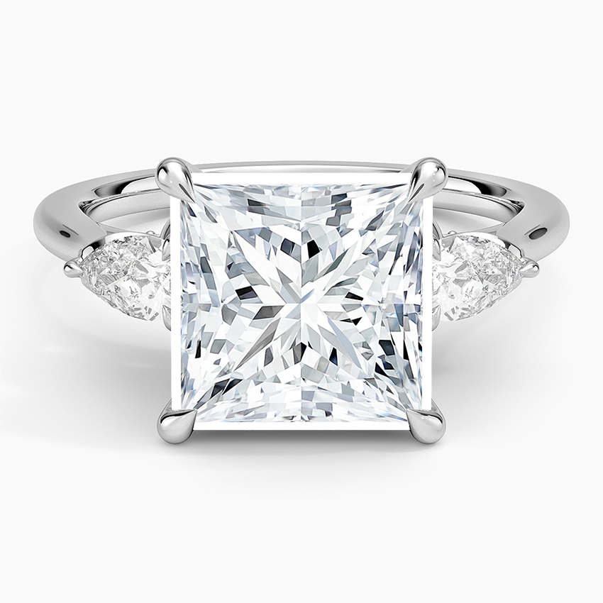 1.60 Carat Princess Halo Design Solitaire Lab Diamond Ring 18K - Florina 