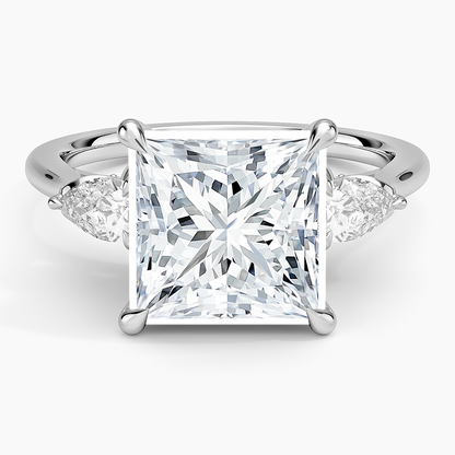 1.60 Carat Princess Halo Design Solitaire Lab Diamond Ring 18K - Florina 