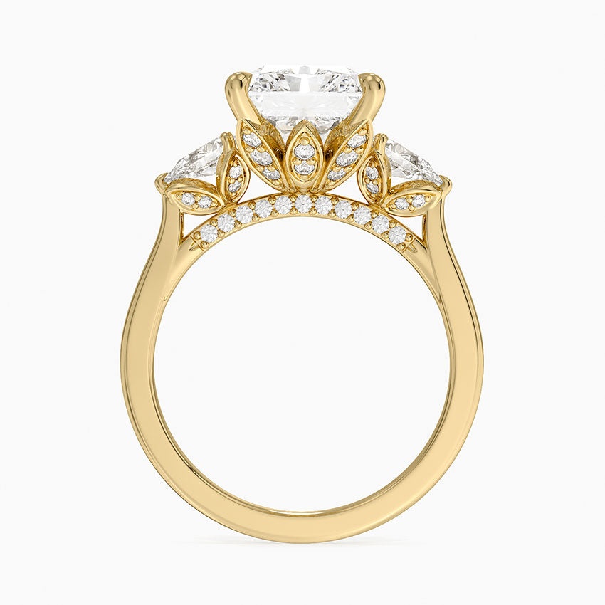 4.75 Karat Radiant Kesim Hidden Halo Tasarım Tektaş Laboratuvar Pırlanta Yüzük - Verona