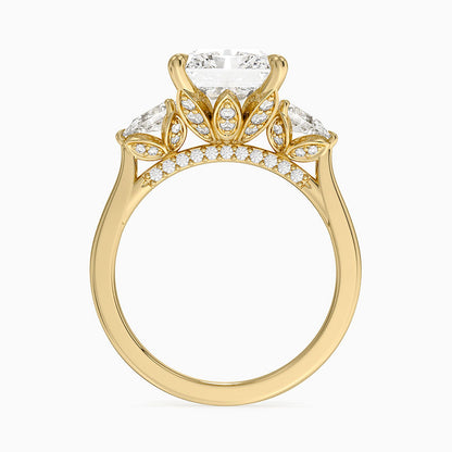 1.60 Carat Princess Halo Design Solitaire Lab Diamond Ring 18K - Florina 