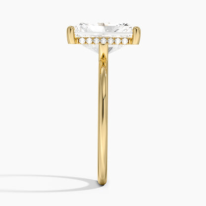 4.10 Radiant Kesim Hidden Halo Tasarım Tektaş Laboratuvar Pırlanta Yüzük - Melara