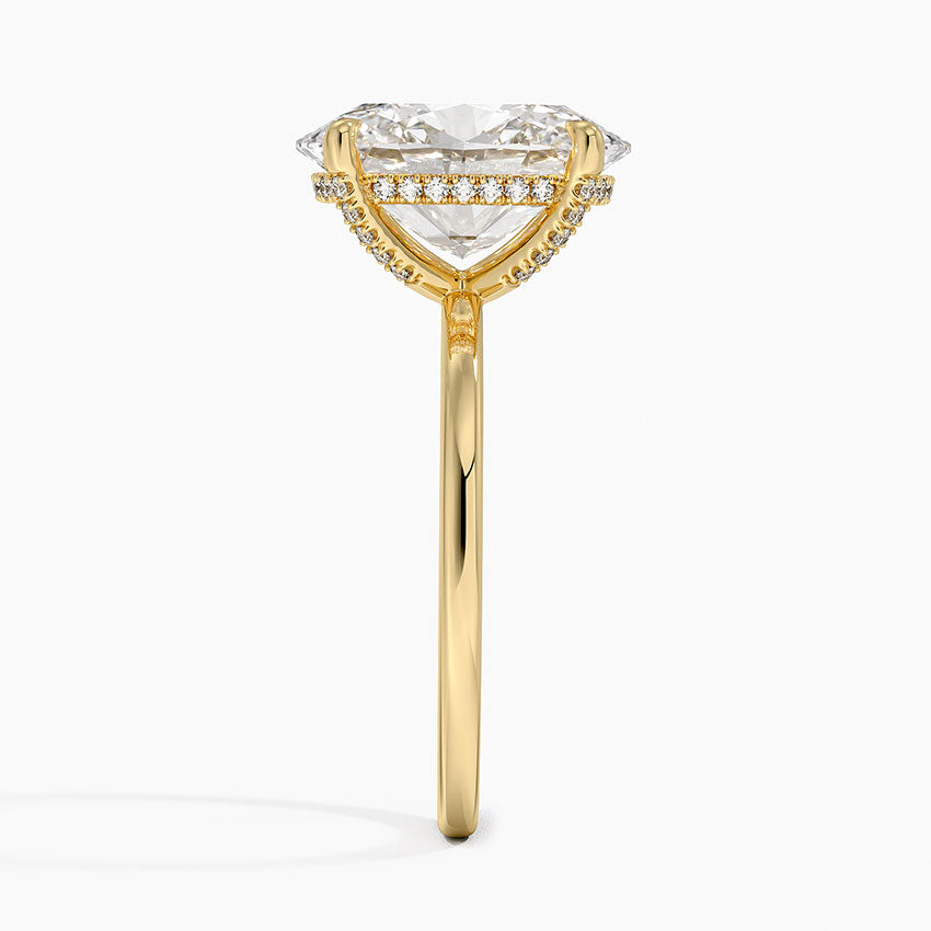 4.15 Karat Oval Kesim Hidden Halo Tasarım Tektaş Laboratuvar Pırlanta Yüzük - Gilora - Bold Diamonds
