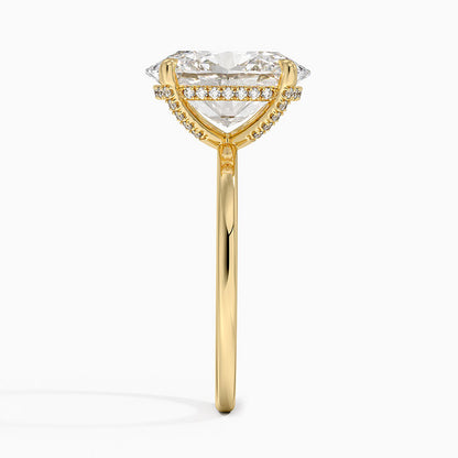 1.60 Carat Princess Halo Design Solitaire Lab Diamond Ring 18K - Florina 