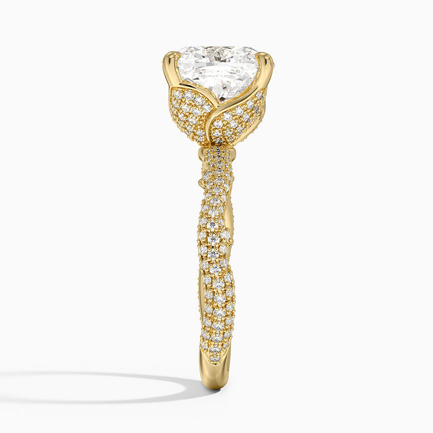 4.75 Karat Cushion Kesim Hidden Halo Tasarım Tektaş Laboratuvar Pırlanta Yüzük - Sorrento