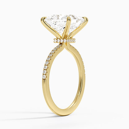 1.60 Carat Princess Halo Design Solitaire Lab Diamond Ring 18K - Florina 