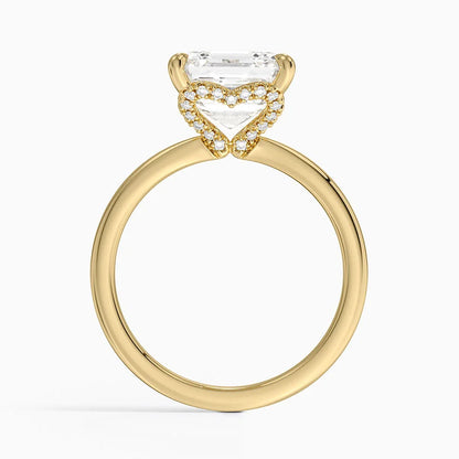 4.15 Asscher Kesim Hidden Halo Tasarım Tektaş Laboratuvar Pırlanta Yüzük - Vilora