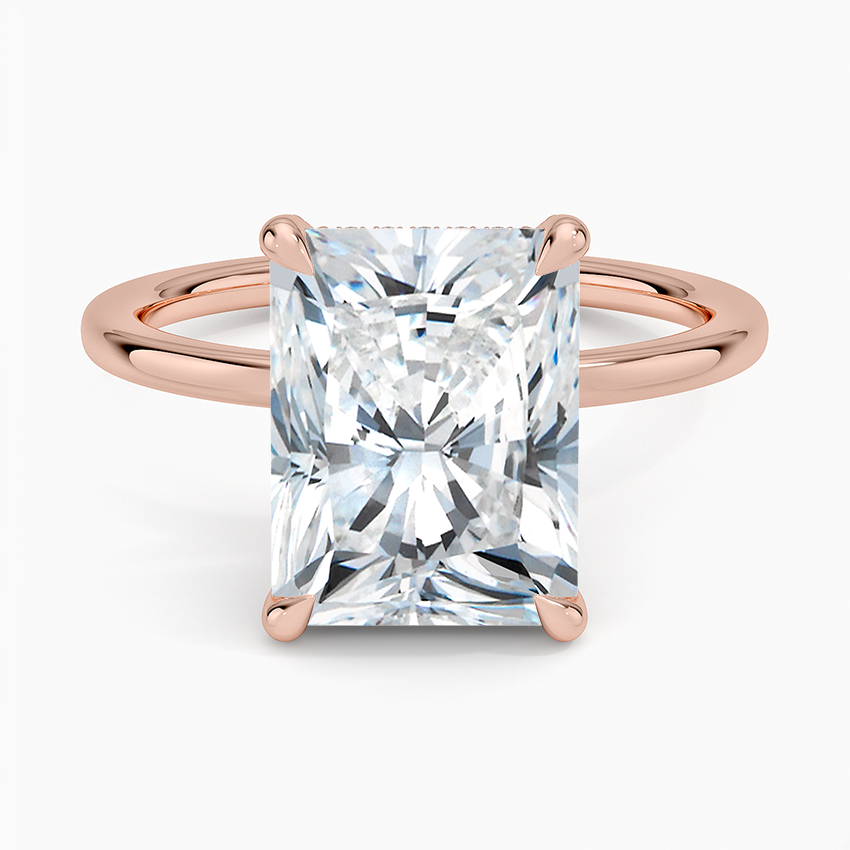 4.15 Karat Radiant Kesim Hidden Halo Tasarım Tektaş Laboratuvar Pırlanta Yüzük - Gilora - Bold Diamonds