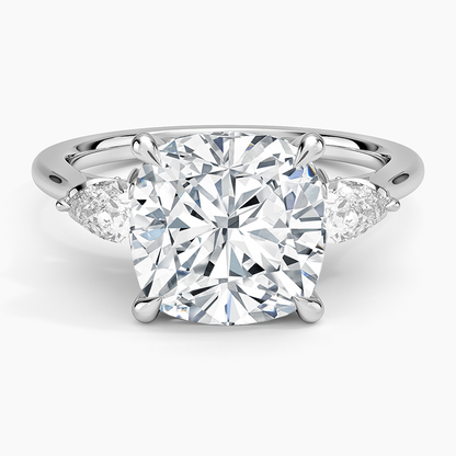 1.60 Carat Princess Halo Design Solitaire Lab Diamond Ring 18K - Florina 