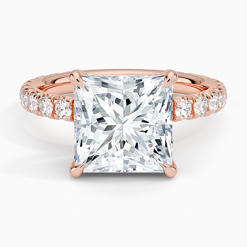 4.75 Karat Prenses Kesim Hidden Halo Tasarım Tektaş Laboratuvar Pırlanta Yüzük 18K  - Selora - Bold Diamonds