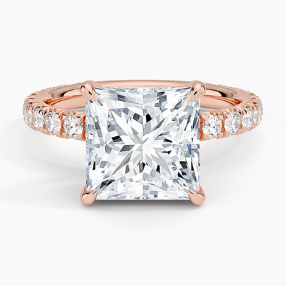 1.60 Carat Princess Halo Design Solitaire Lab Diamond Ring 18K - Florina 