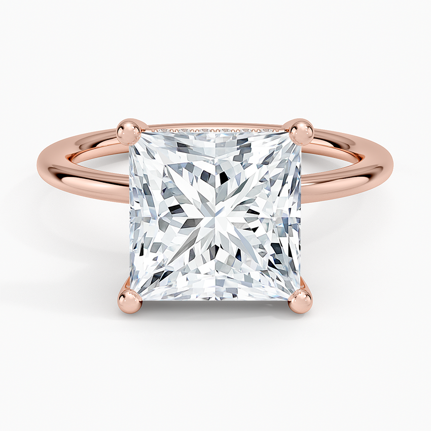 4.10 Prenses Kesim Hidden Halo Tasarım Tektaş Laboratuvar Pırlanta Yüzük - Melara