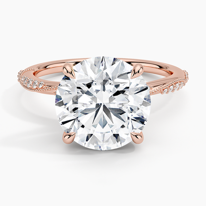 4.25 Karat Hidden Halo Tasarım Tektaş Laboratuvar Pırlanta Yüzük 18K  - Melora - Bold Diamonds