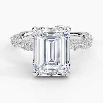 4.75 Karat Emerald Kesim Hidden Halo Tasarım Tektaş Laboratuvar Pırlanta Yüzük - Sorrento