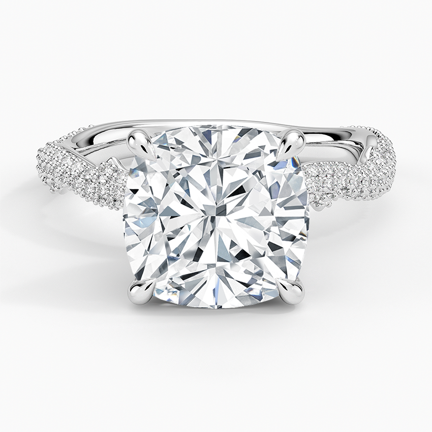 4.75 Cushion Kesim Hidden Halo Tasarım Tektaş Laboratuvar Pırlanta Yüzük - Filara