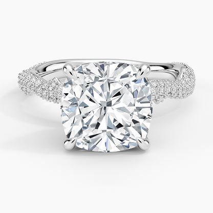 4.75 Cushion Kesim Hidden Halo Tasarım Tektaş Laboratuvar Pırlanta Yüzük - Filara