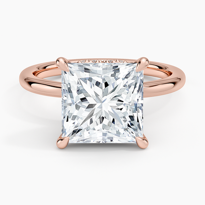 4.15 Prenses Kesim Hidden Halo Tasarım Tektaş Laboratuvar Pırlanta Yüzük - Vilora