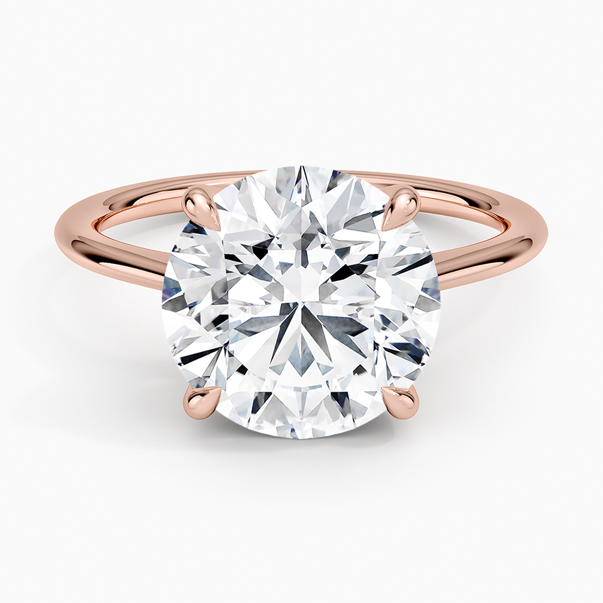 4.10 Karat Yuvarlak Kesim Hidden Halo Tasarım Tektaş Laboratuvar Pırlanta Yüzük - Monaco - Bold Diamonds